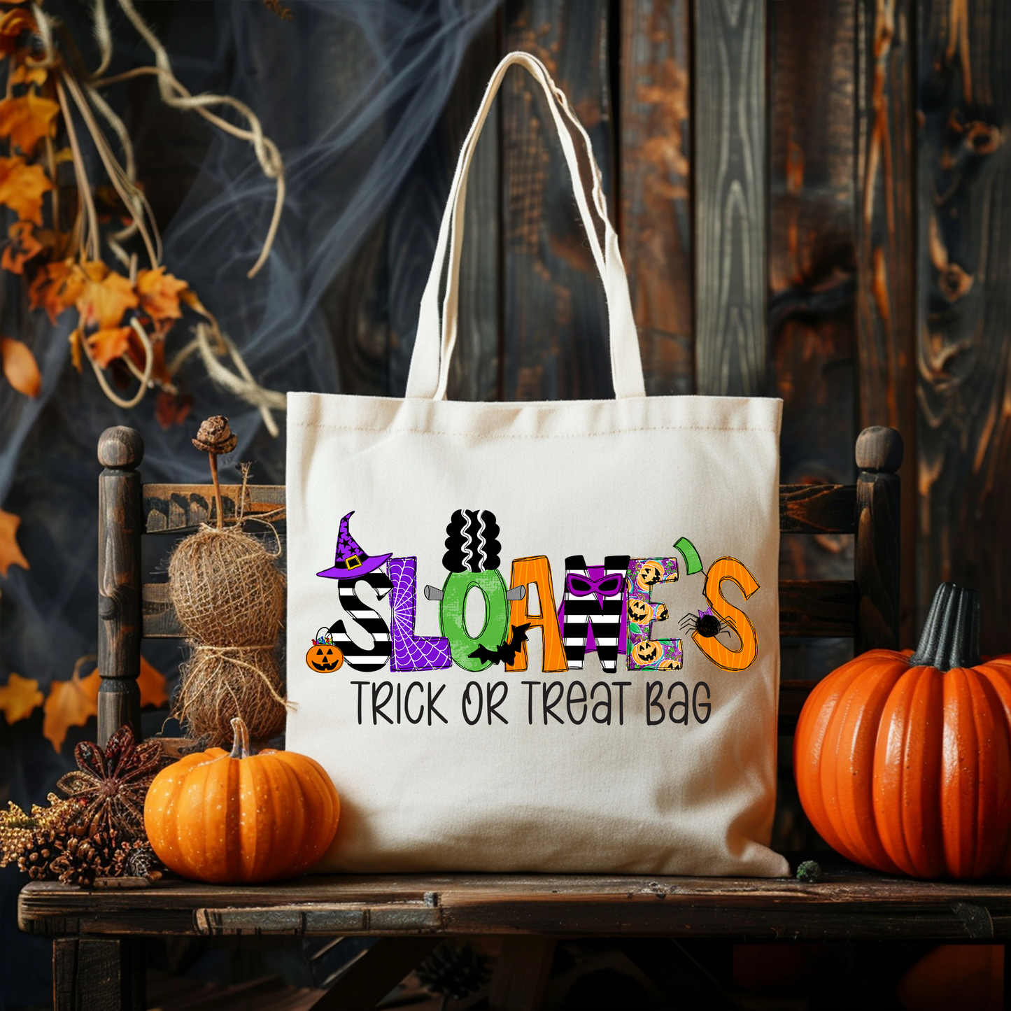 Personalized Girls Halloween Bag