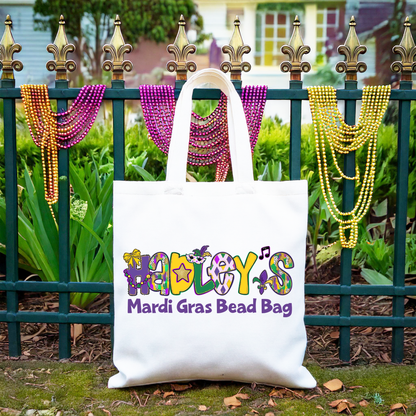 Personalized Mardi Gras Bead Bag