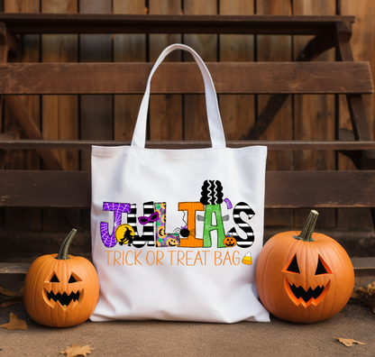 Personalized Trick or Treat Tote Bag