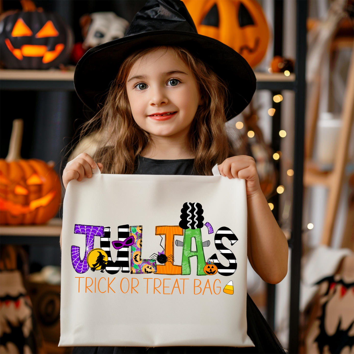 Personalized Trick or Treat Tote Bag