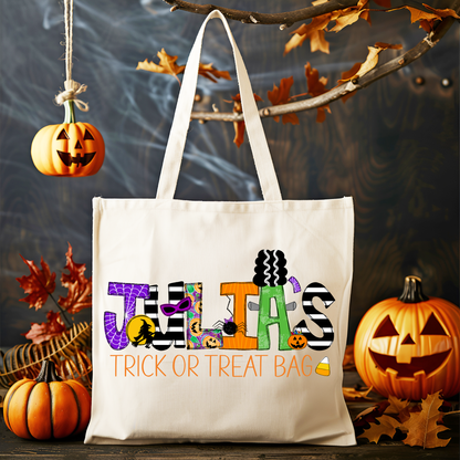 Personalized Trick or Treat Tote Bag