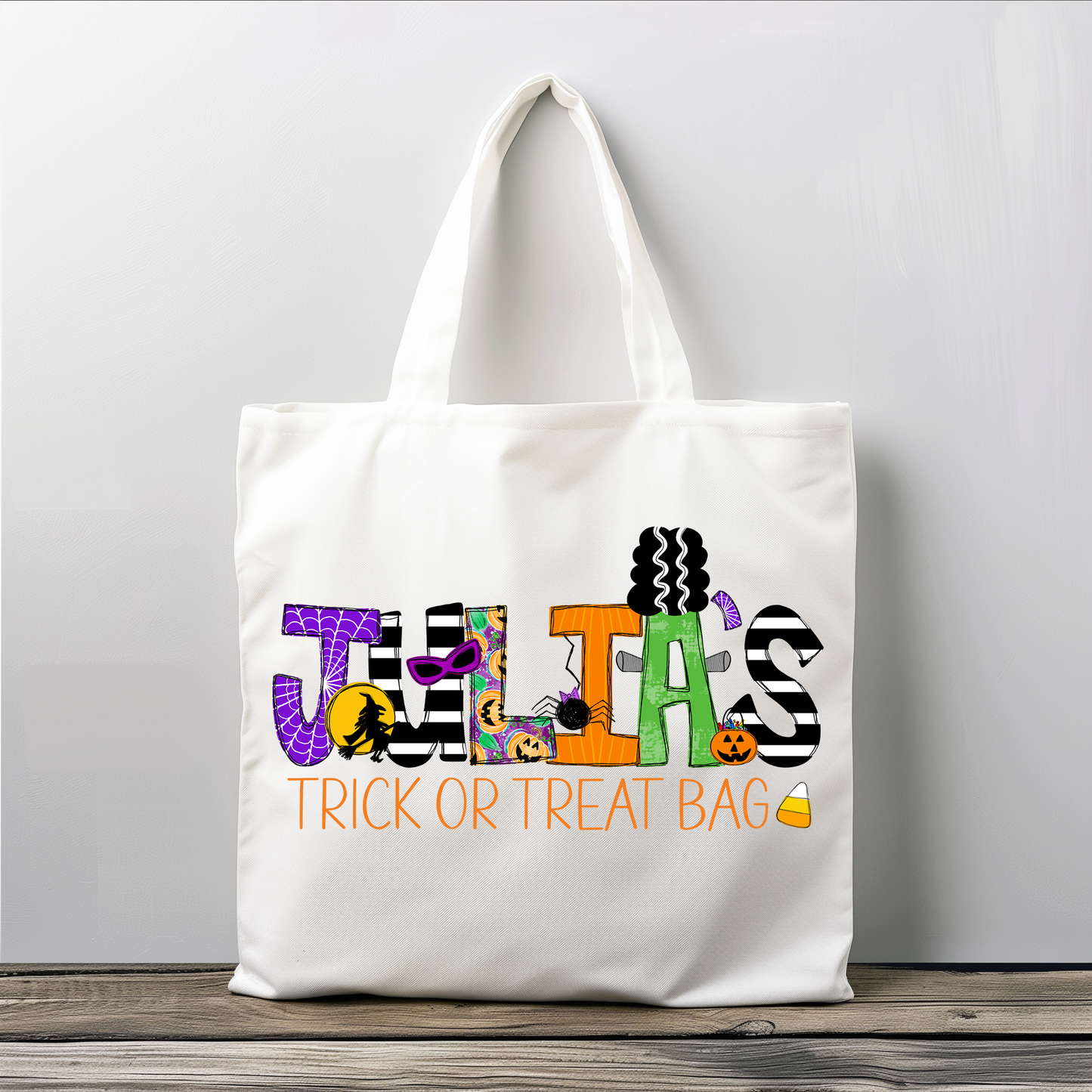 Personalized Trick or Treat Tote Bag