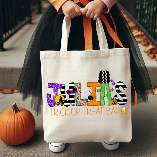 Personalized Trick or Treat Tote Bag