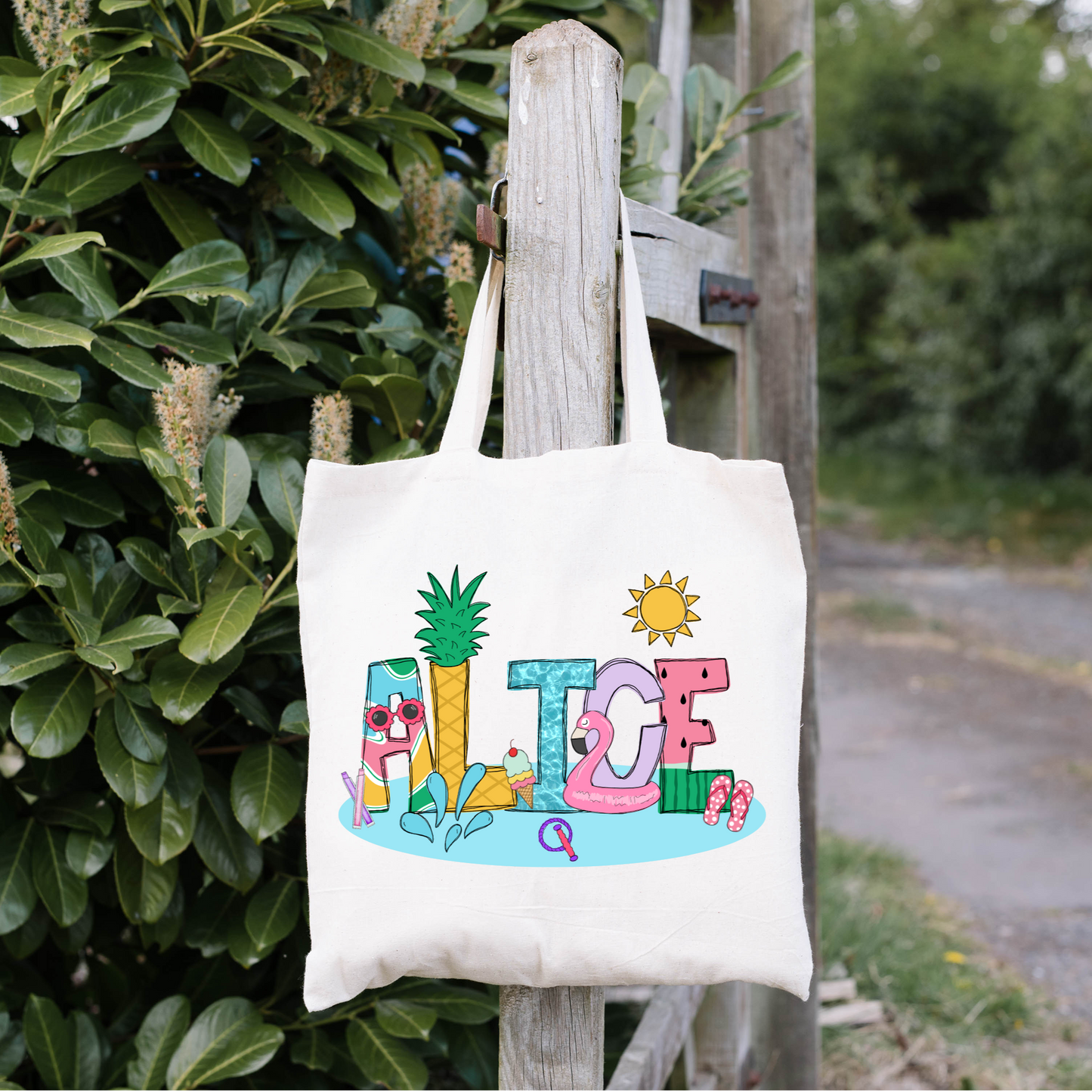 Girls Name Summer Pool Tote Bag