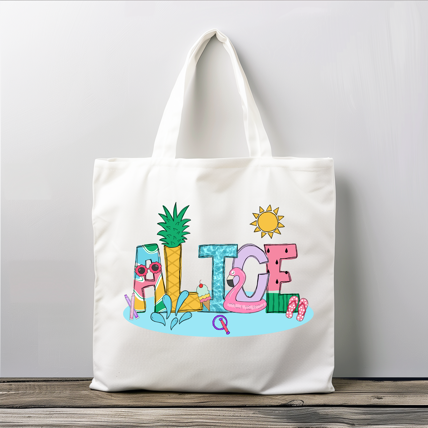 Girls Name Summer Pool Tote Bag