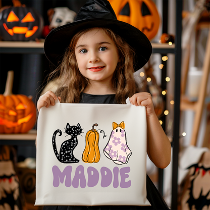 Retro Girls Name Halloween Tote Bag