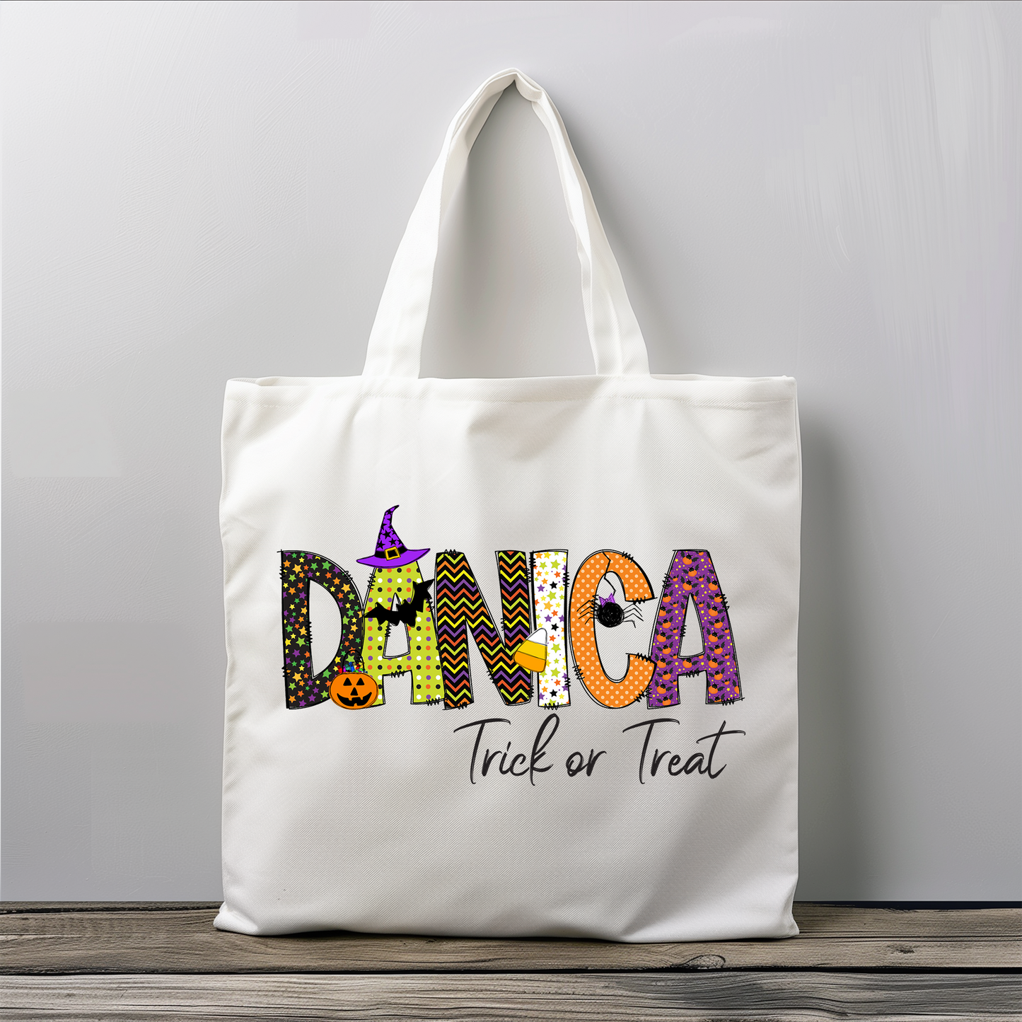 Girls Name Witch Trick or Treat Bag