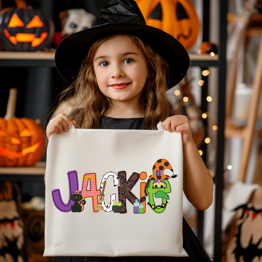 Girls Name Trick or Treat Tote Bag