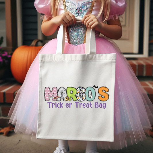 Girly Halloween Name Tote Bag