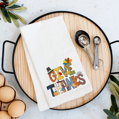 Thanksgiving Give Thanks Kitchen Tea Towel