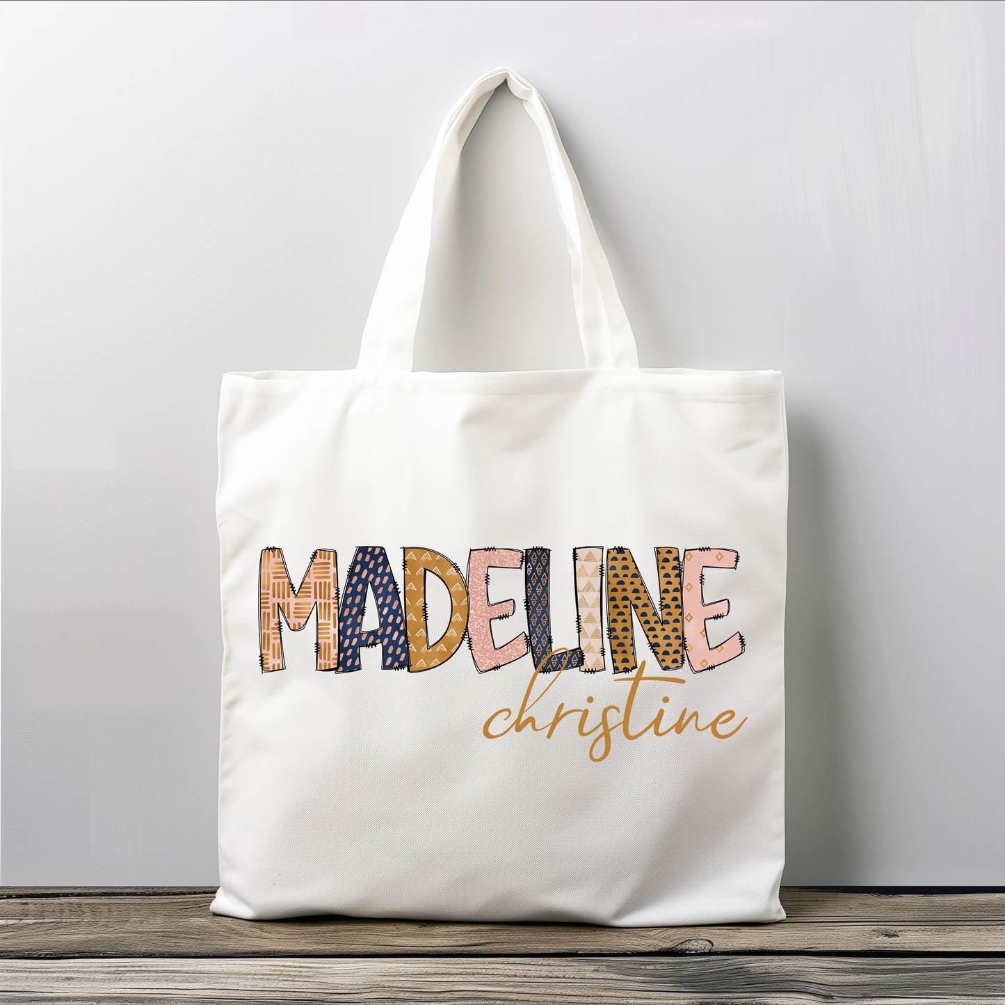 Boho Style Personalized Tote Bag