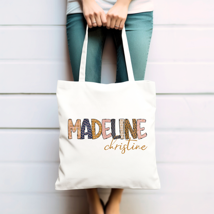 Boho Style Personalized Tote Bag