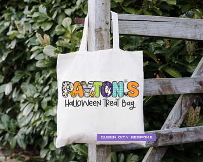 Personalized Halloween Trick or Treat Tote Bag