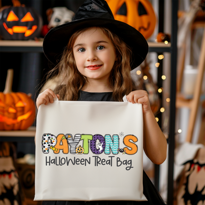 Personalized Halloween Trick or Treat Tote Bag