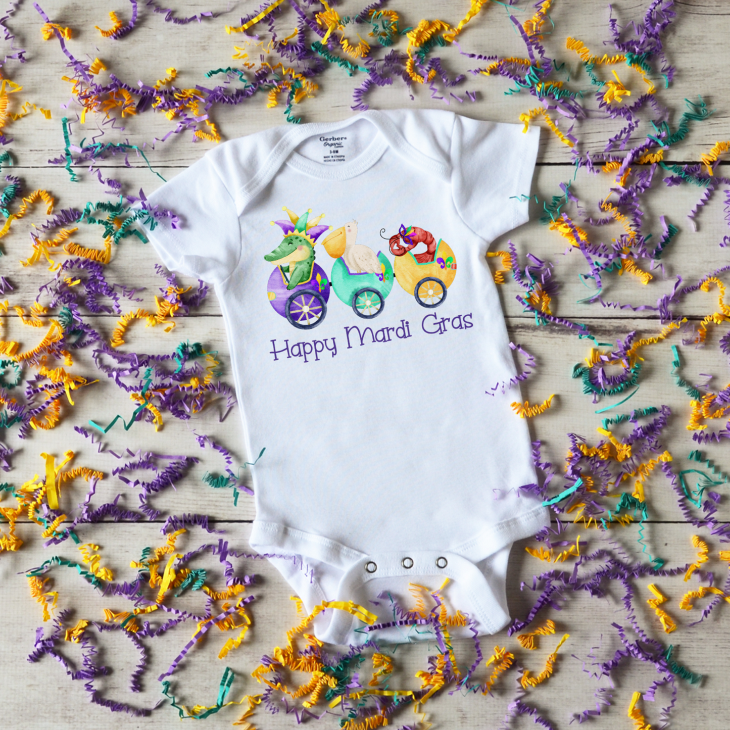 Happy Mardi Gras Baby Onesie