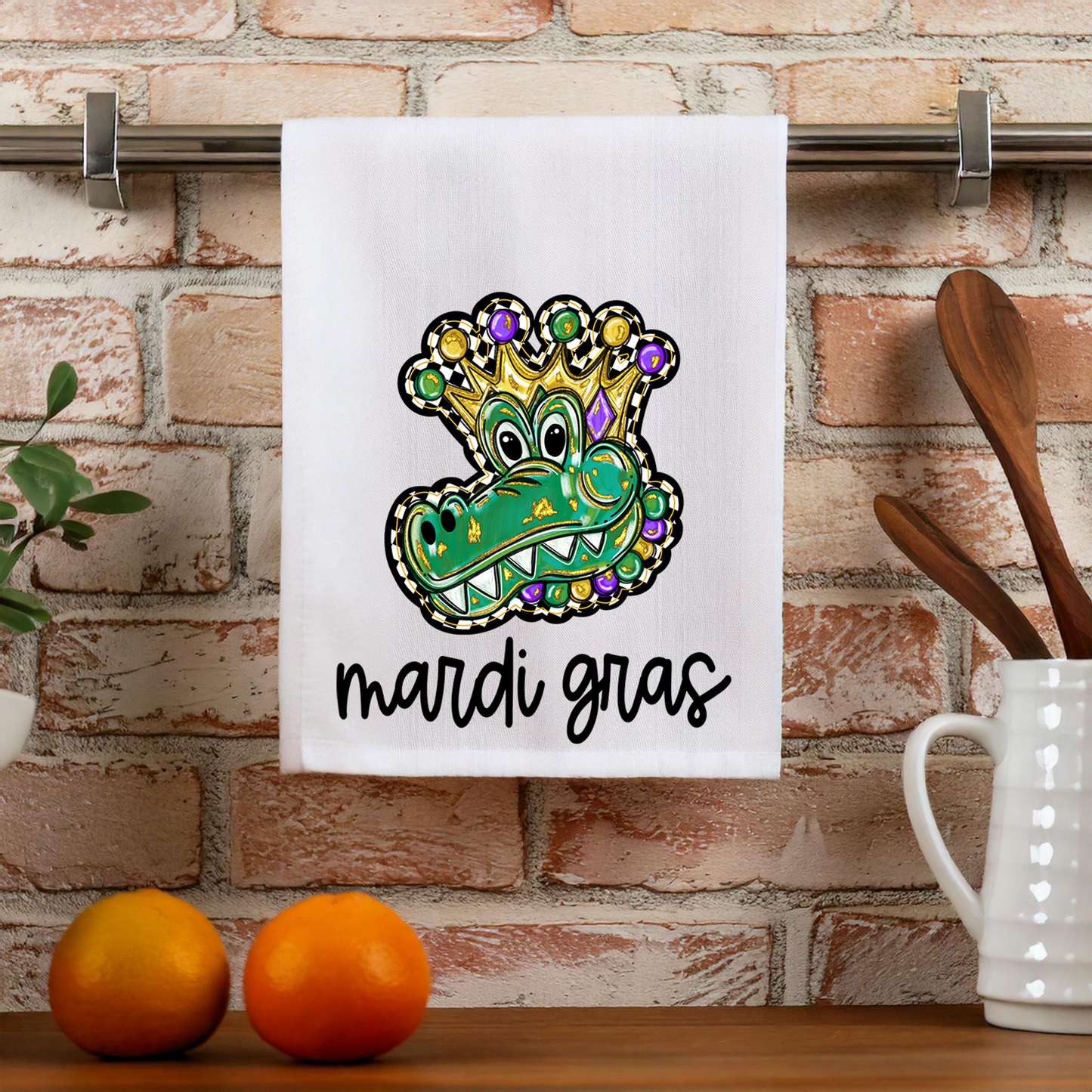 Mardi Gras Alligator Towel