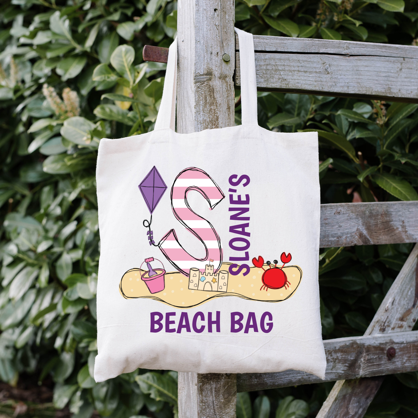 Personalized Girls Beach Bag