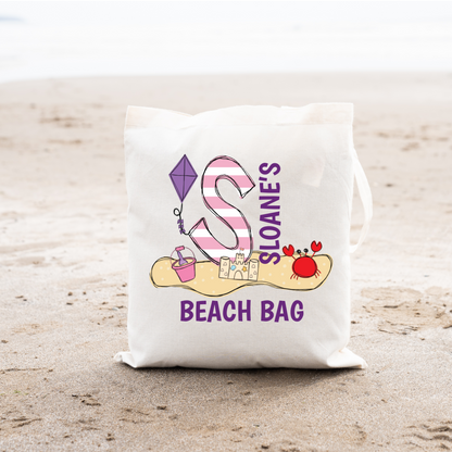 Personalized Girls Beach Bag