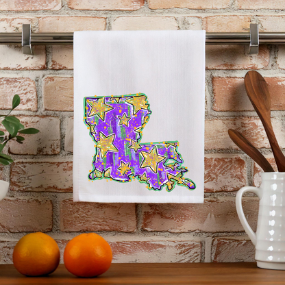 Louisiana State Mardi Gras Kitchen Towel