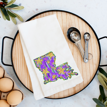 Louisiana State Mardi Gras Kitchen Towel