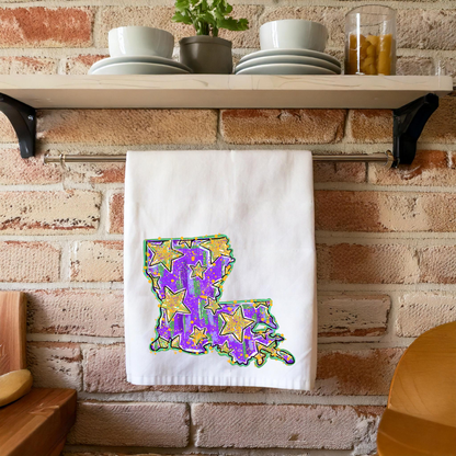 Louisiana State Mardi Gras Kitchen Towel