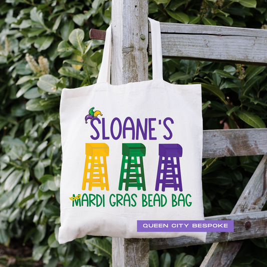 Mardi Gras Ladder Name Bag