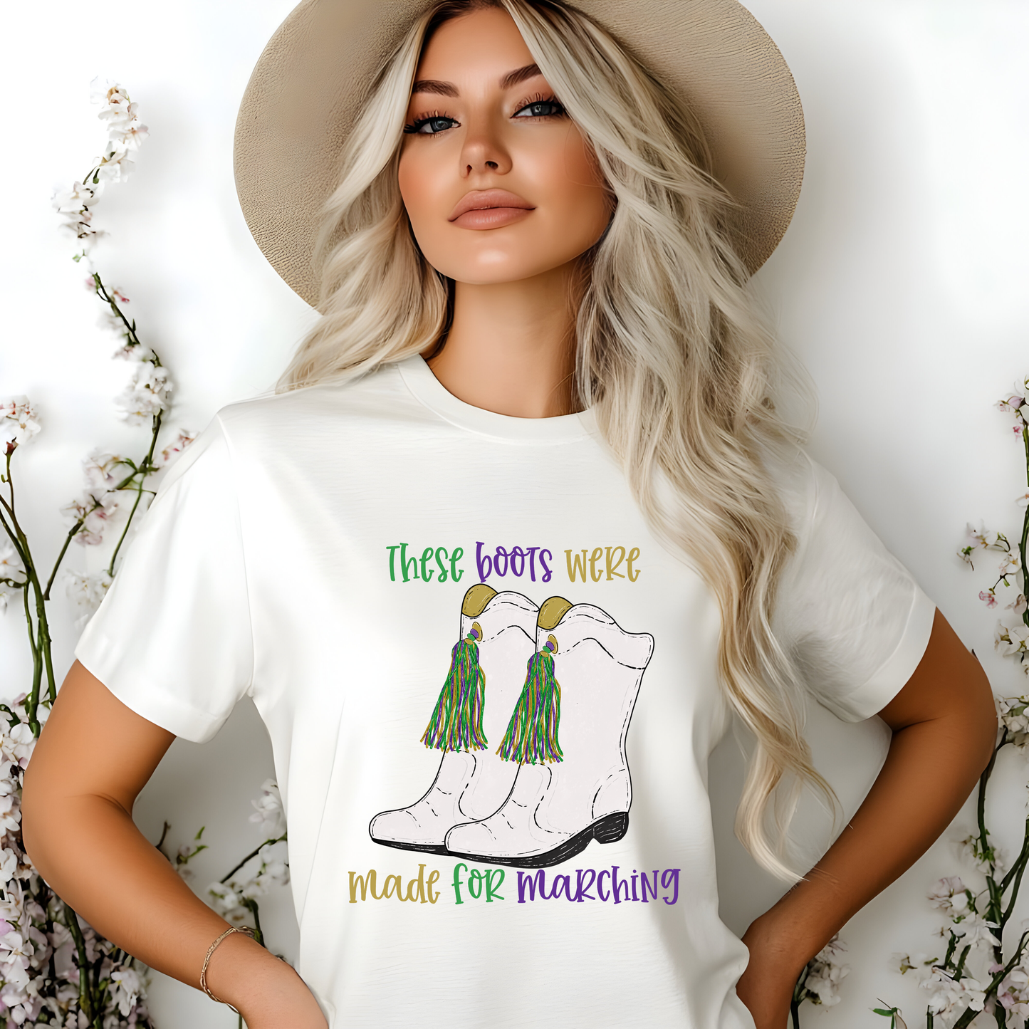 Mardi Gras Parade T-shirt, Majorette Marching Boots Tee, Boots are Made for Marching Shirt, Nola Marching Band Shirt