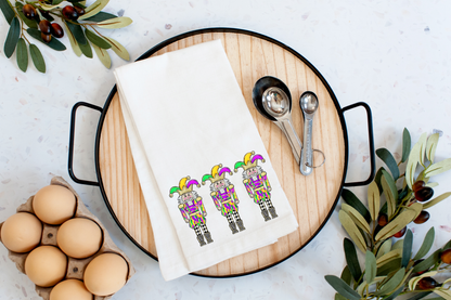 Mardi Gras Nutcracker Trio Kitchen Towel