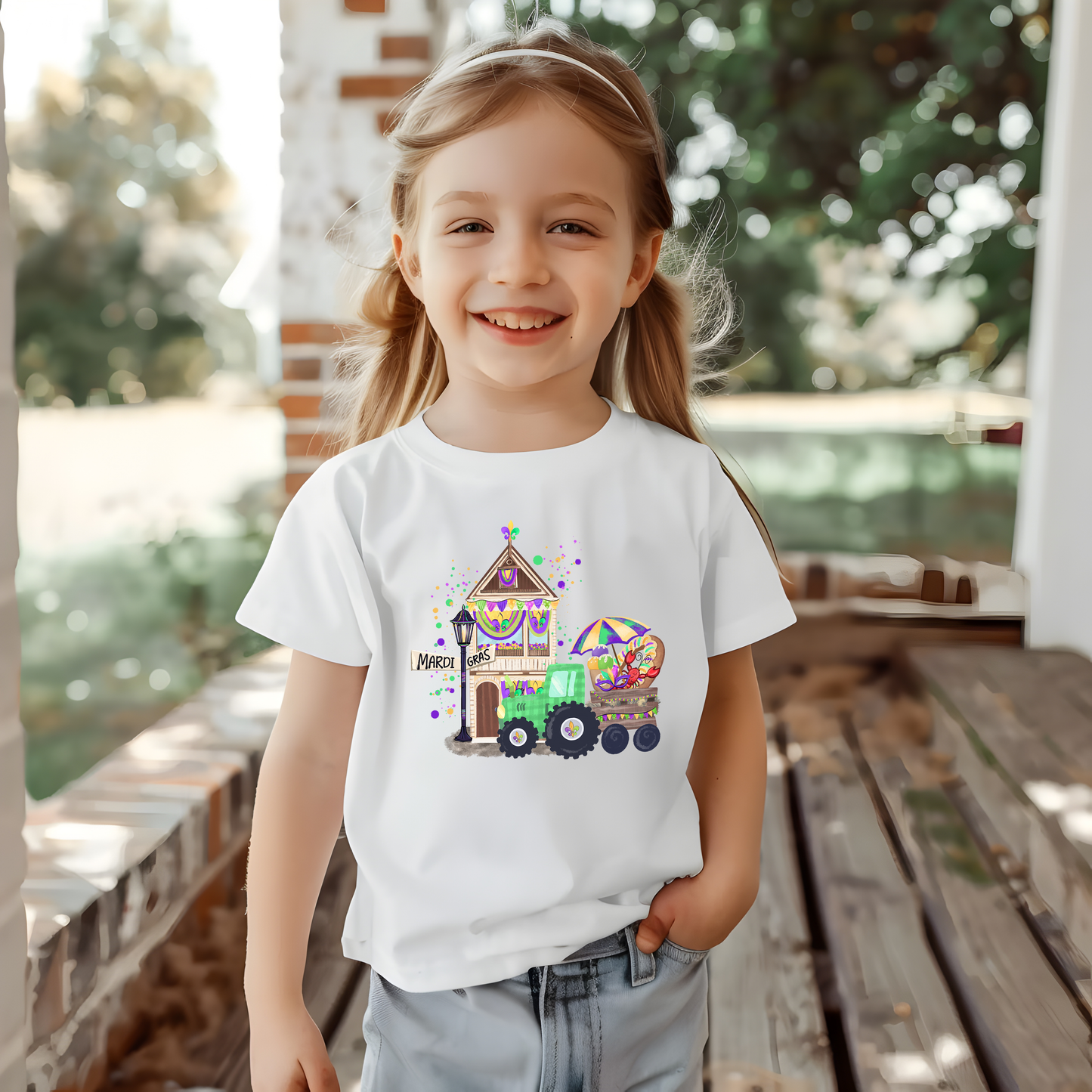 Mardi Gras Kids T-Shirt, Louisiana Mardi Gras Parade Scene Shirt