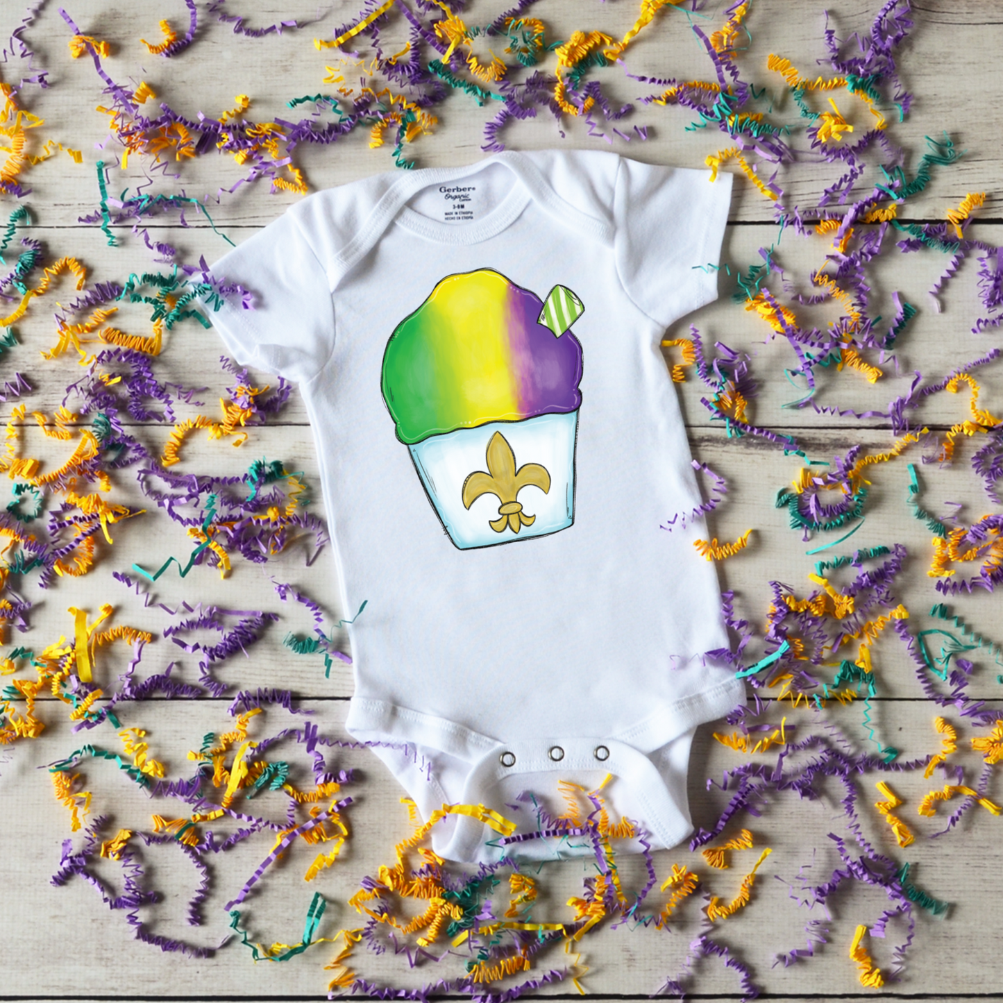 Nola Baby Onesie, Mardi Gras Snoball Onesie