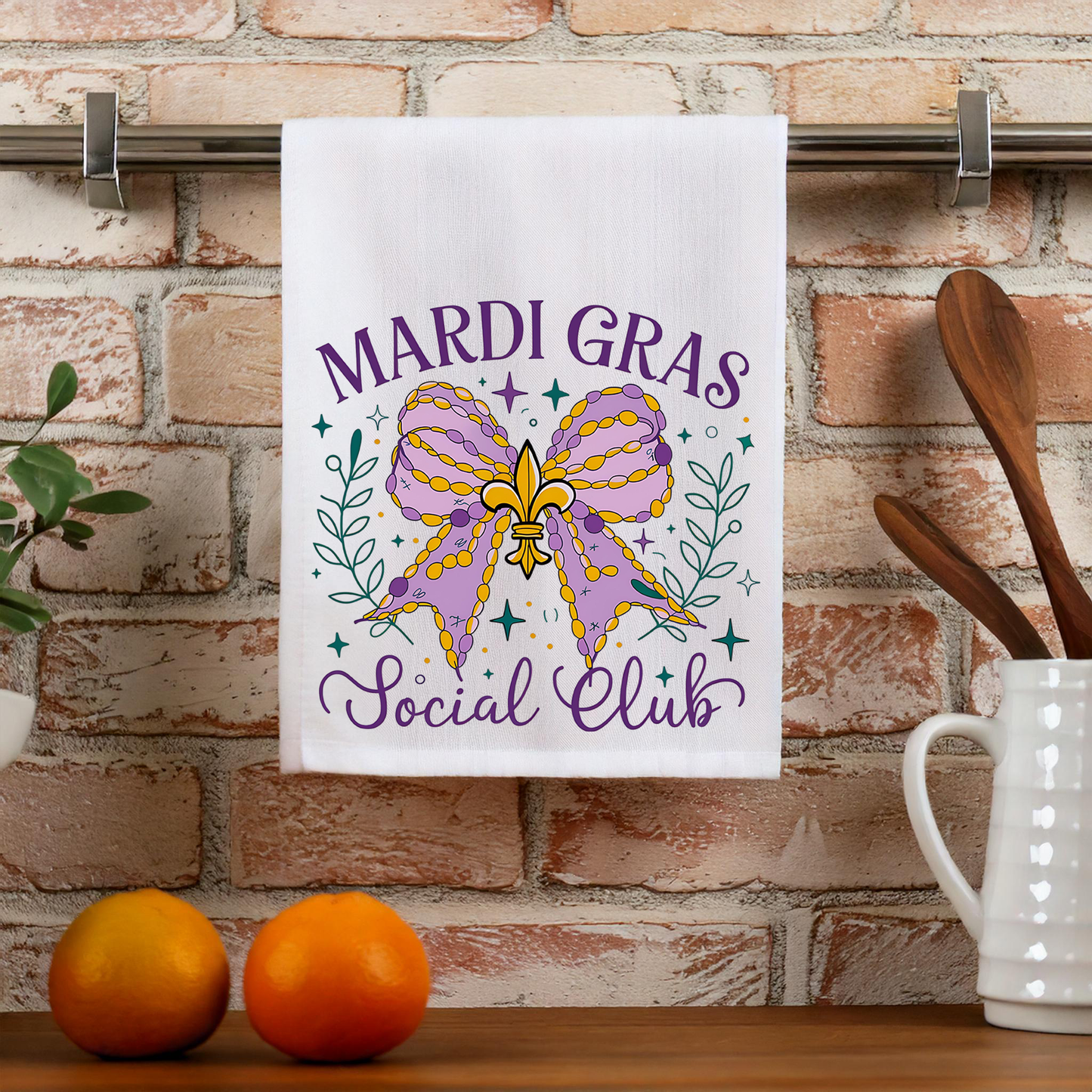 Mardi Gras Social Club Coquette Kitchen Towel