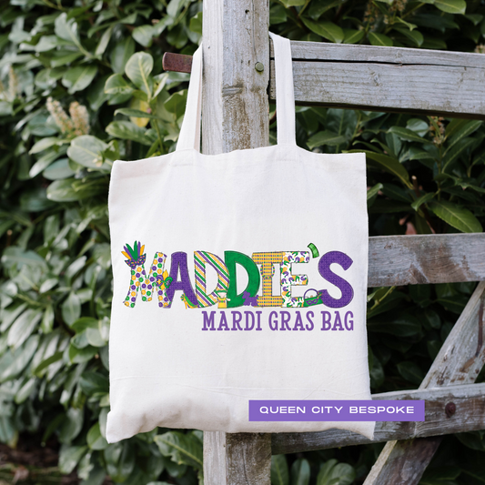 Girls Name Mardi Gras Tote Bag