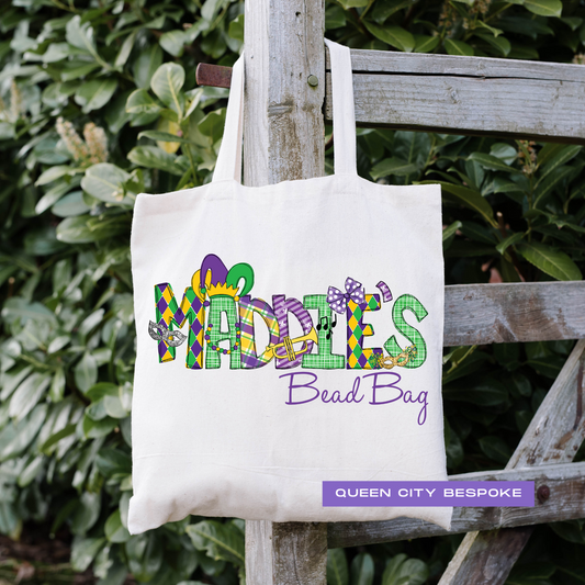 Personalized Mardi Gras Bead Bag