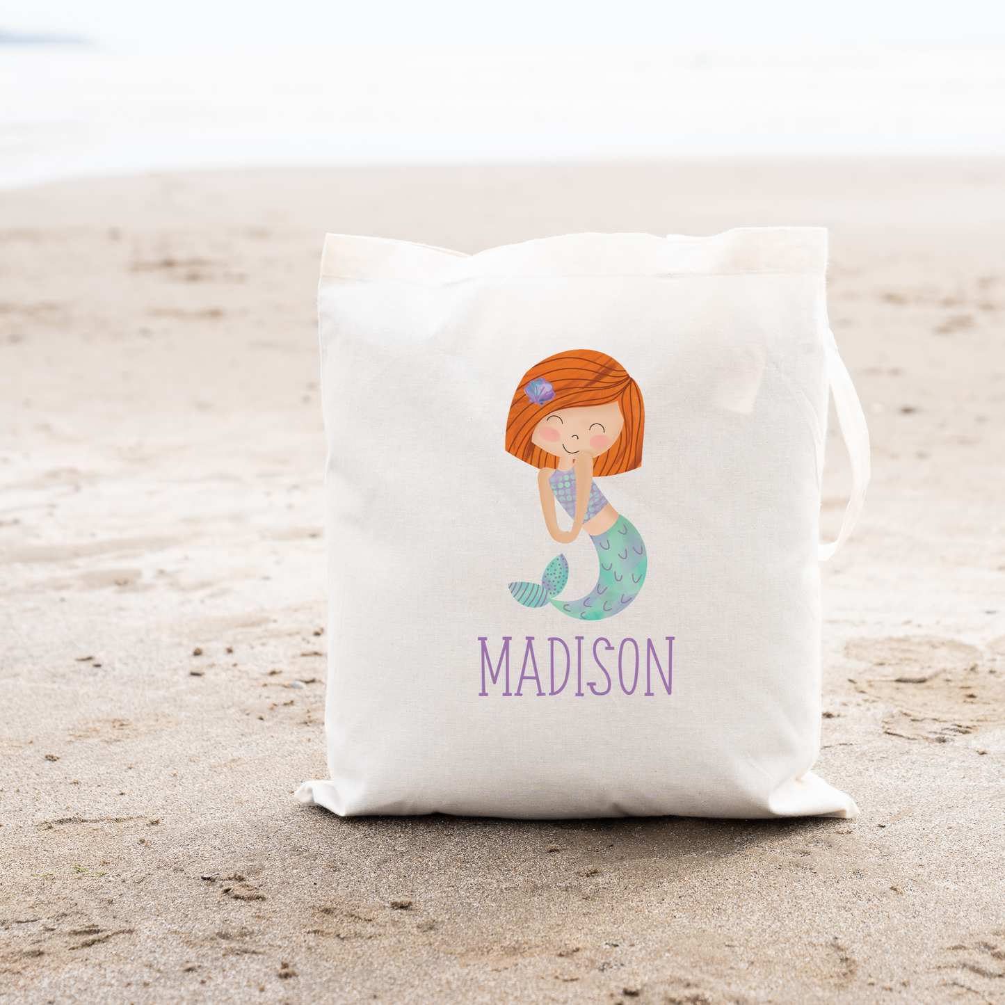 Personalized Mermaid Girls Beach Bag