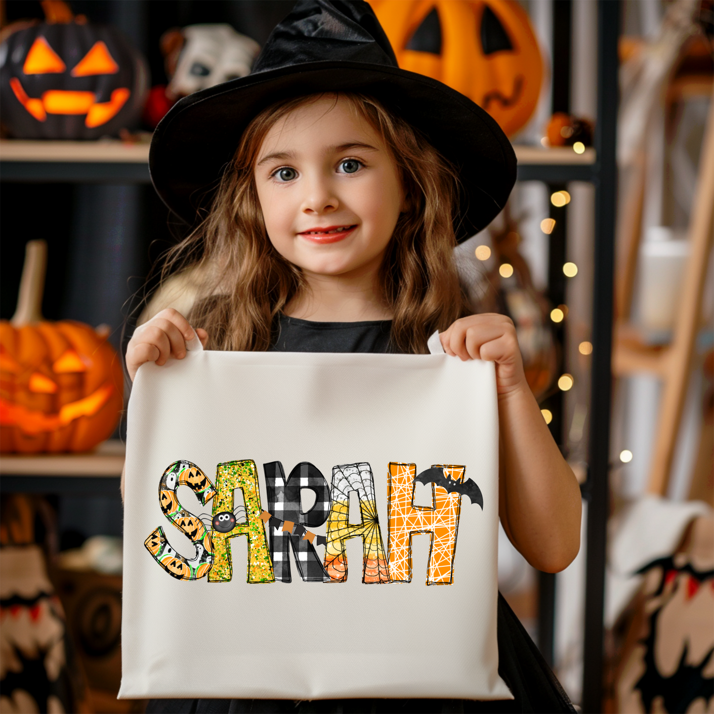 Girls Name Halloween Tote Bag