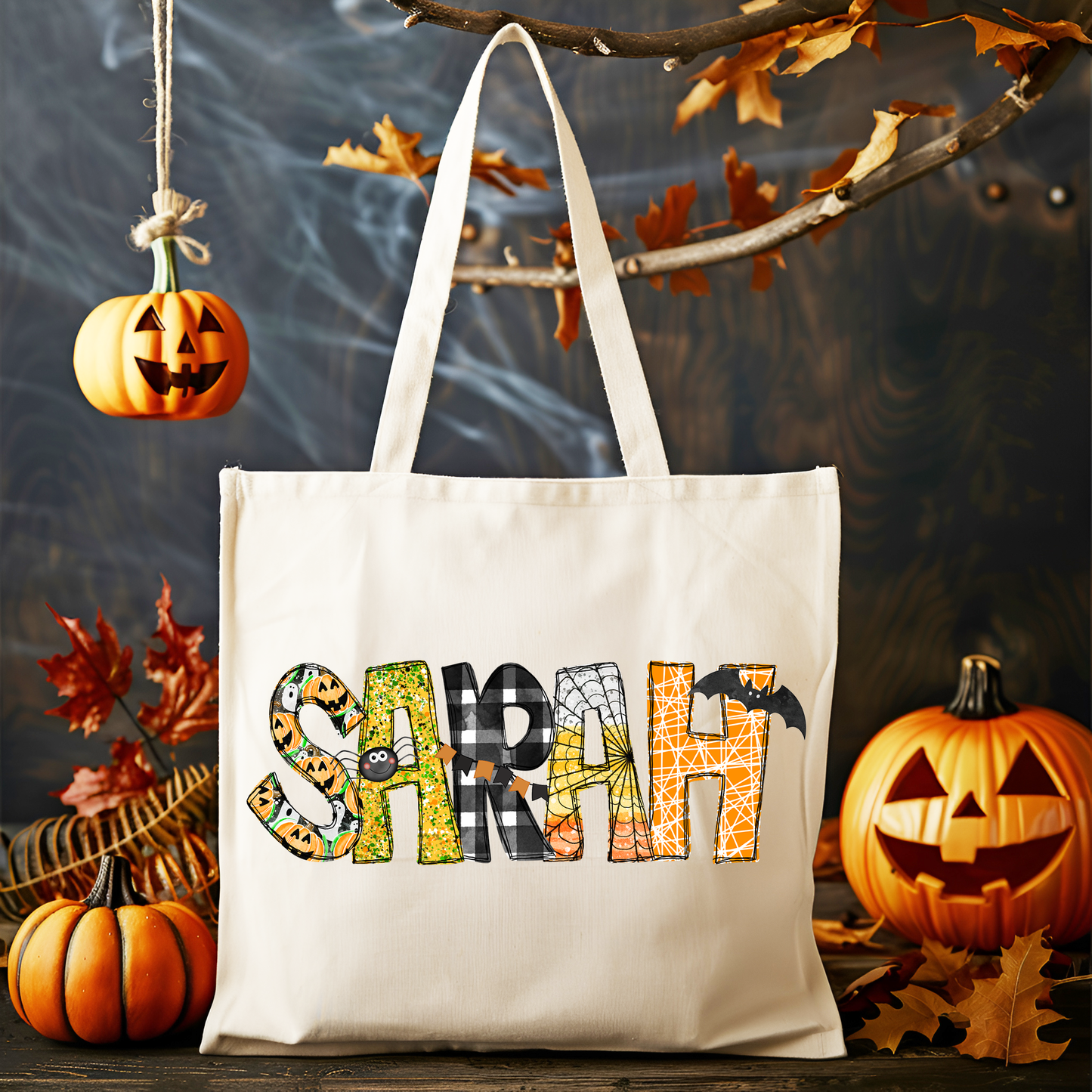 Girls Name Halloween Tote Bag