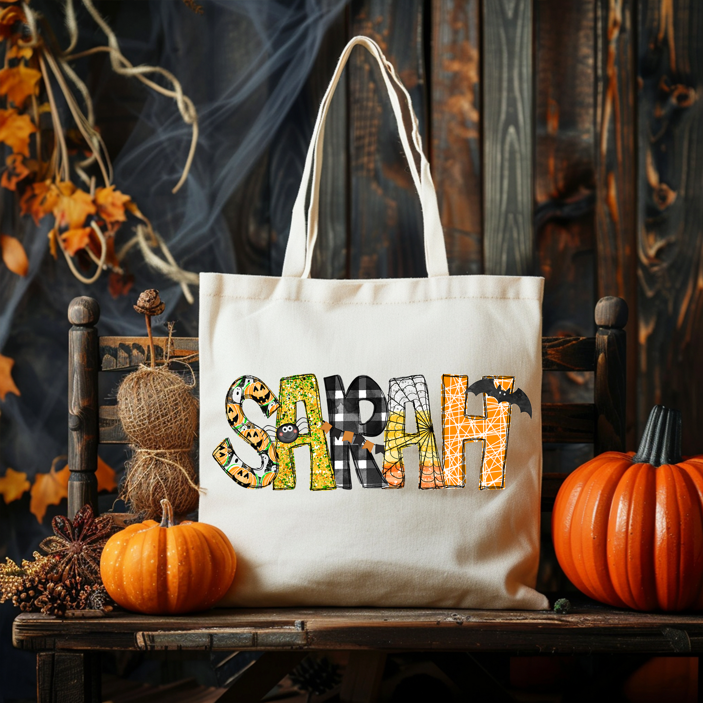 Girls Name Halloween Tote Bag