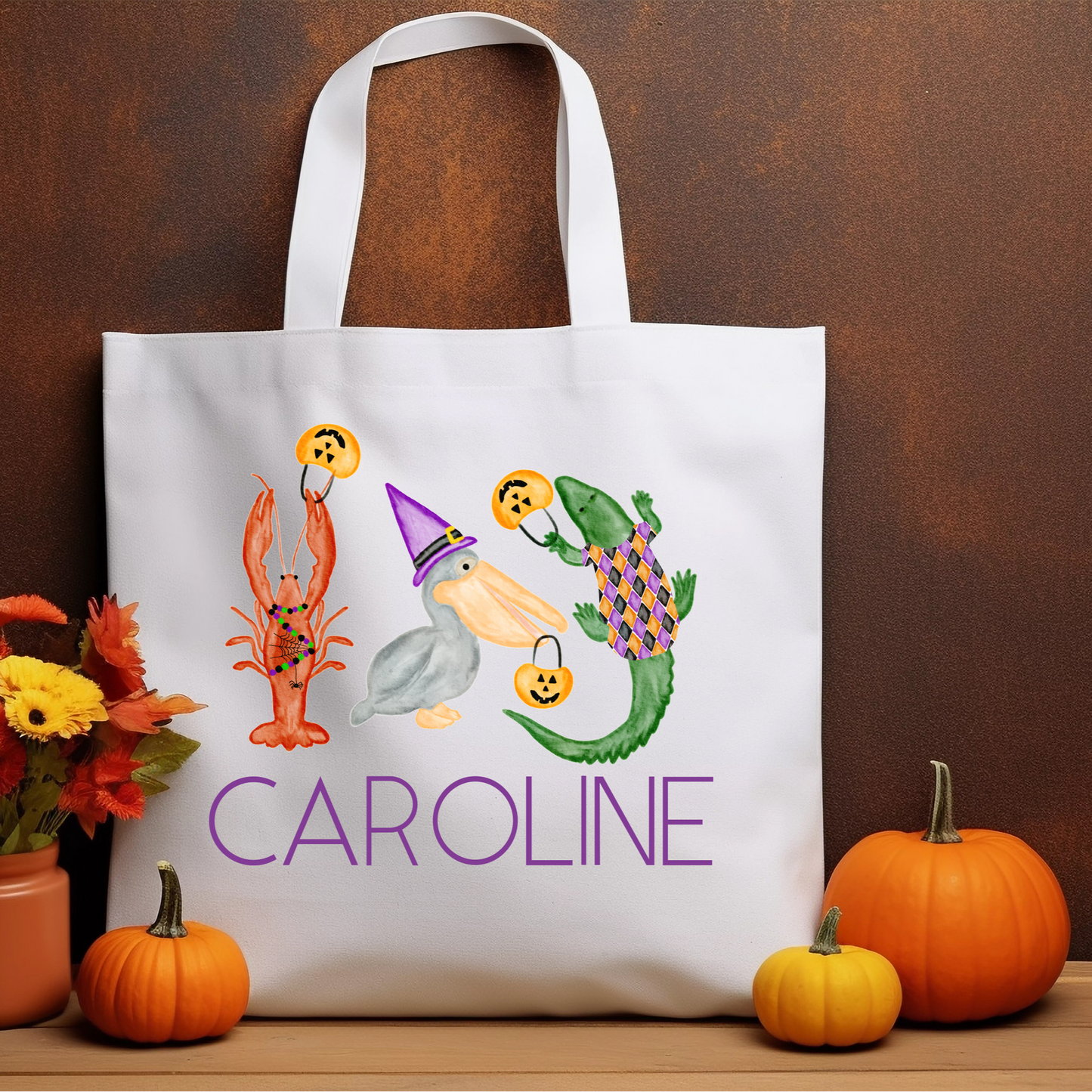 Personalized Louisiana Halloween Tote Bag