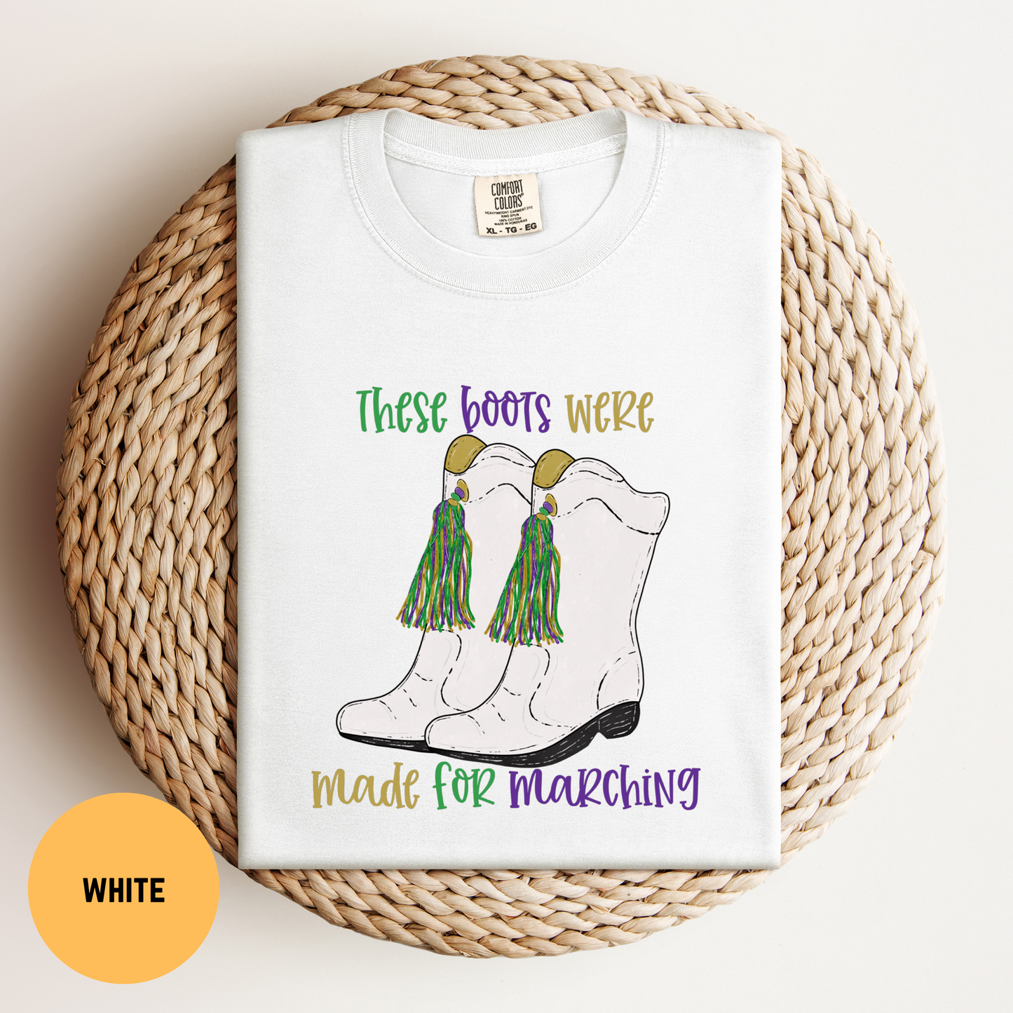 Mardi Gras Parade T-shirt, Majorette Marching Boots Tee, Boots are Made for Marching Shirt, Nola Marching Band Shirt