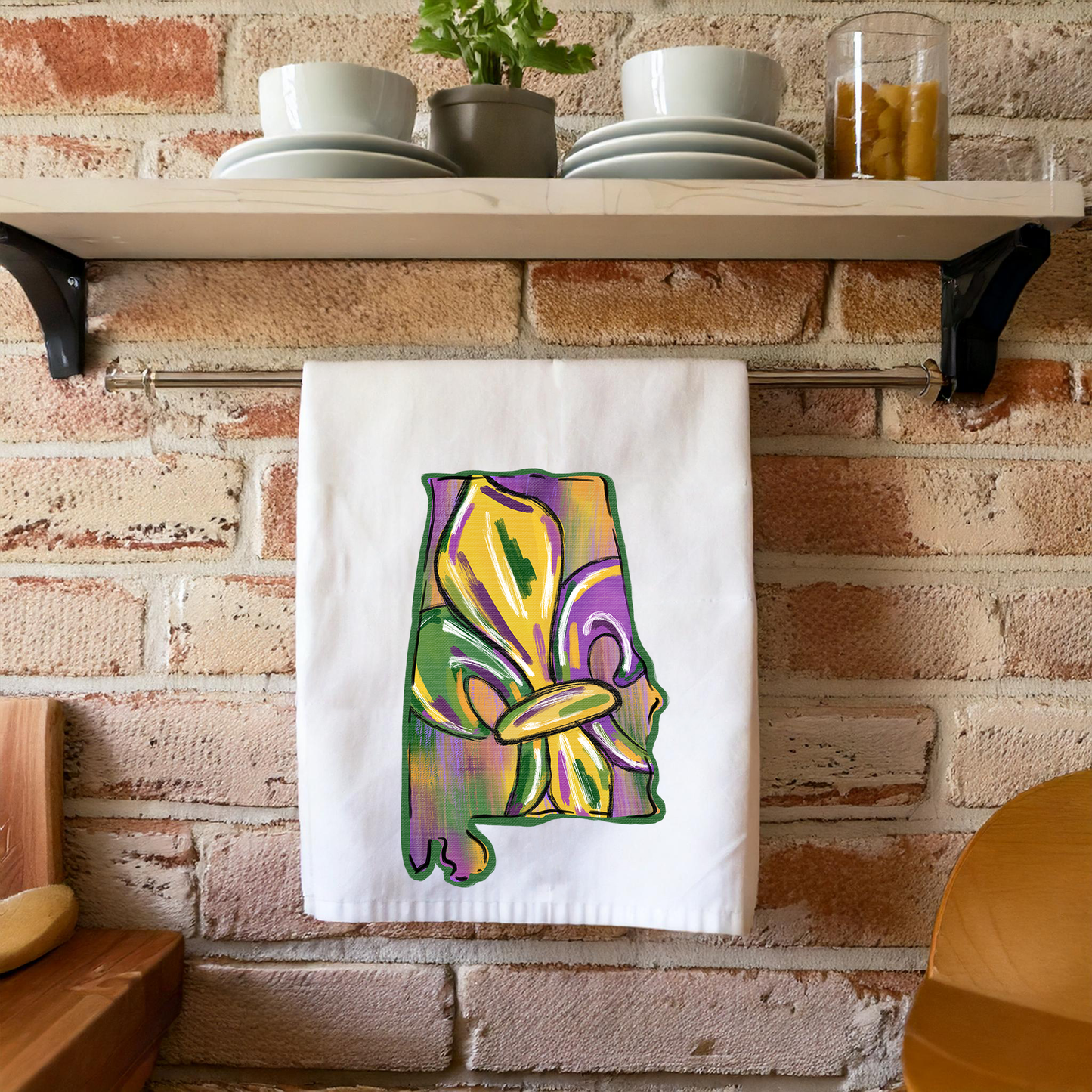 Alabama Fleur De Lis Kitchen Towel