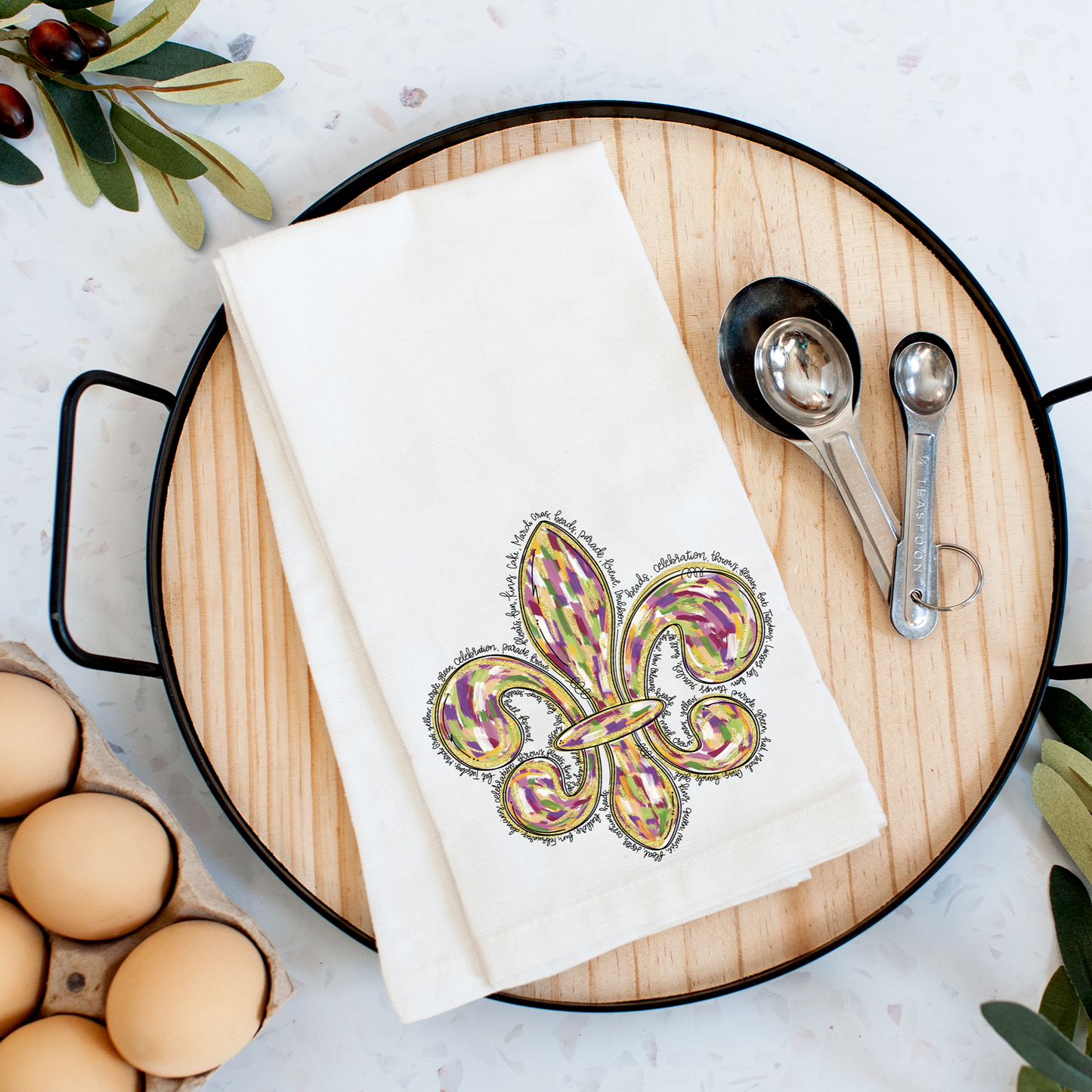 Fleur De Lis Kitchen Hand Towel