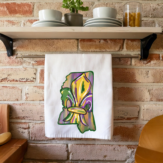 Mississippi Fleur De Lis Kitchen Towel