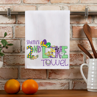 Personalized Mardi Gras 2nd Line Parade Towel