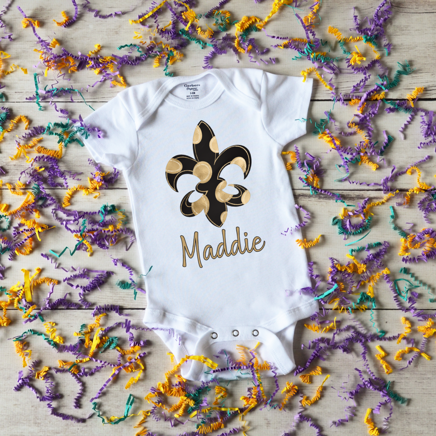 Personalized Fleur De Lis Onesie