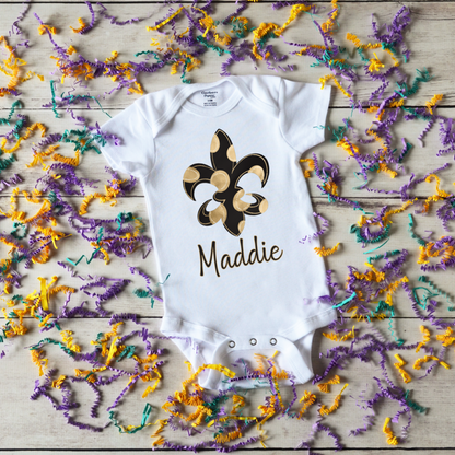 Personalized Fleur De Lis Onesie