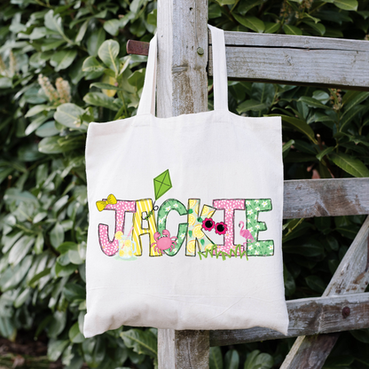 Personalized Summer Lemonade Themed Girls Tote Bag