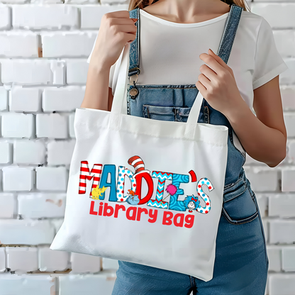 Read Across America Girls Personalized Tote Bag