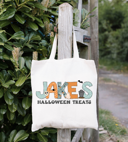 Boys Name Halloween Treat Bag