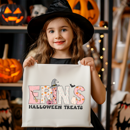 Girls Personalized Halloween Tote Bag