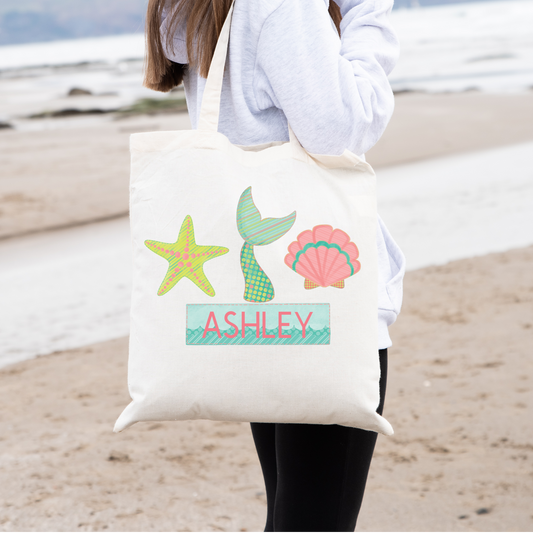 Girls Personalized Beach Tote